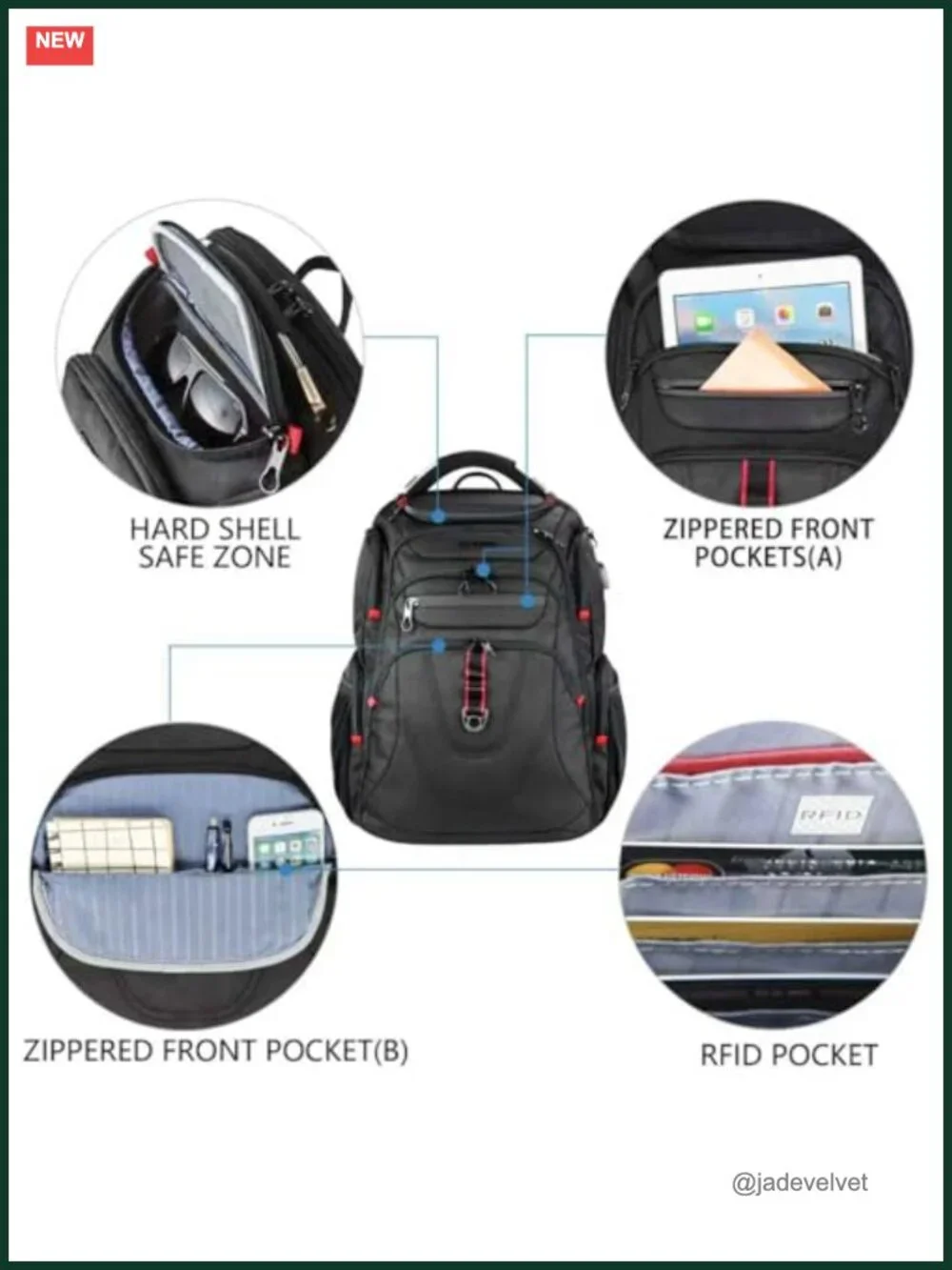 TSA Friendly Travel Laptop Backpack 17.3 inch Water-Repellent College Daypack